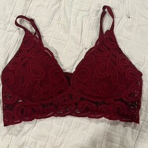 PINK Victoria's Secret Lace Bralette in Burgundy